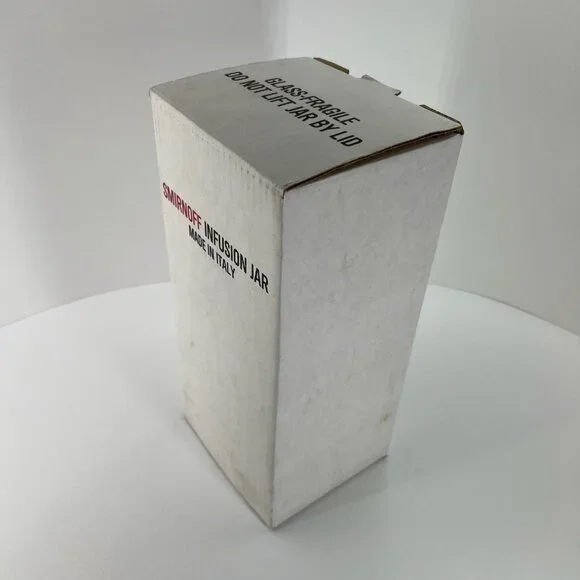 Smirnoff Infusion Jar Made In Italy Green Glass W/ Lid New Boxed - Picture 14 of 16